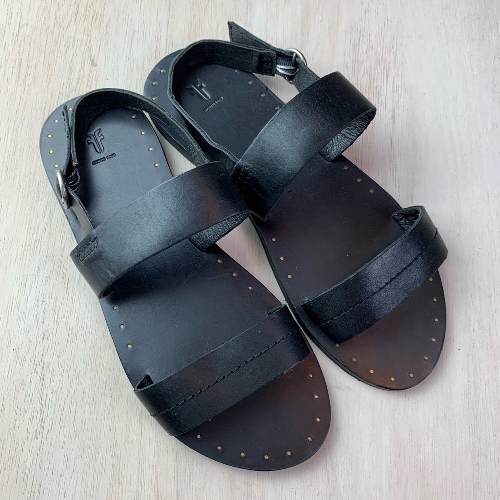 Frye black leather alley sandal | size 8 1/2